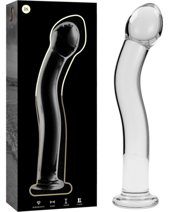 Nebula Series By Ibiza MODEL 18 DILDO BOROSILICATE GLASS 18.5 X 3.5 CM CLEAR