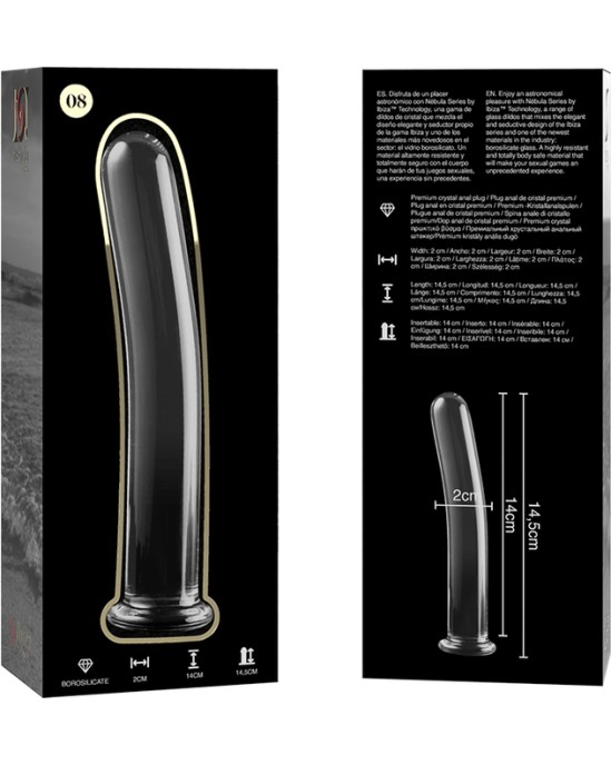 Nebula Series By Ibiza MODEL 8 DILDO BOROSILICATE GLASS 14.5 X 2 CM CLEAR