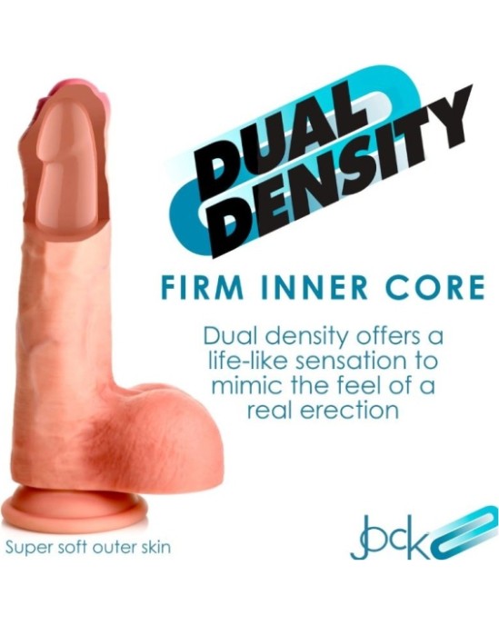 Xr - Jock DILDO PENIS AR sēkliniekiem DUBULTA BLĪVUMA NEGROZĪTA MĪKSTA 22 CM