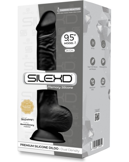 Silexd SILIKONA DILDO MODELIS 3 9'5 BLACK"