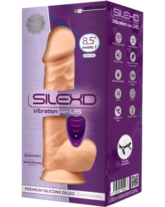 Silexd USB SILIKONA VIBRATORA MODELIS 4 8'5 FLESH + LRS CONTROL"