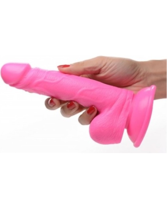 Xr - Pop Peckers REĀLISTS DILDO AR sēkliniekiem 16'5 CM ROZĀ