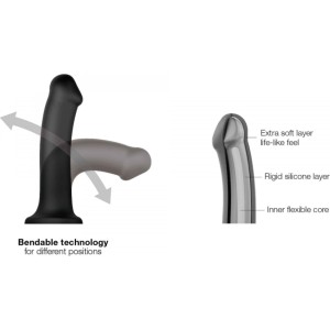 Strap-On-Me DILDO AR piesūcekni PIEMĒROTA IEKĀRTA DUAL BLĪVUMA FLEXIBLE M