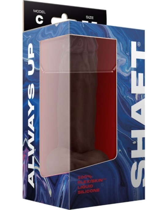 Shaft MODEL C 7.5 LIQUIDE SILICONE DONG W/BALLS - MAHOGANY