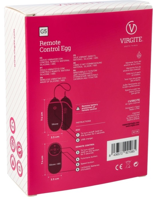 Virgite - Eggs ROZĀ UZLĀDĒJAMĀ G5 VIBRĒJOŠĀ OLA