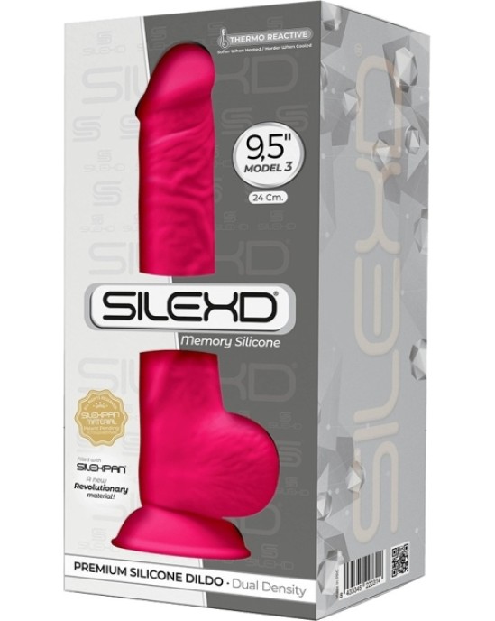 Silexd SILIKONA DILDO MODELIS 3 9,5 collu rozā