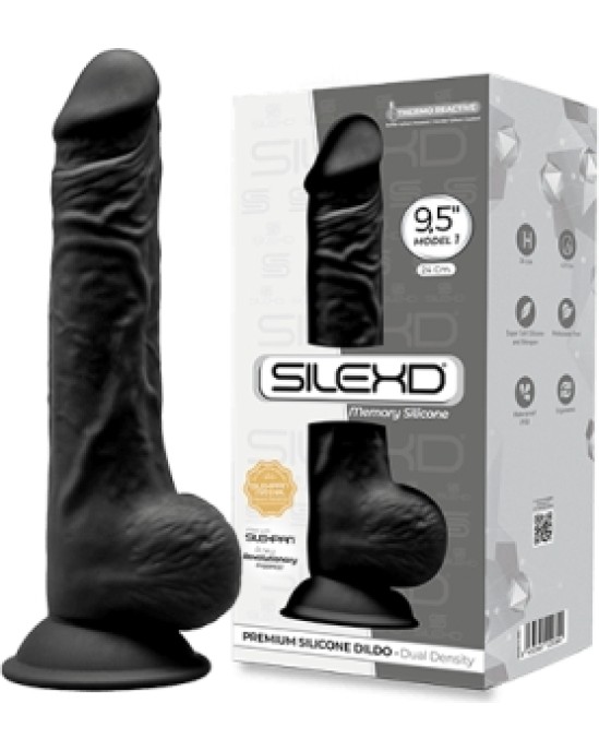 Silexd SILIKONA DILDO MODELIS 3 9'5 BLACK"