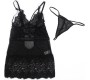 Subblime Babydolls SUBBLIME - BABYDOLL WITH ADJUSTABLE LACE STRAPS BLACK L/XL