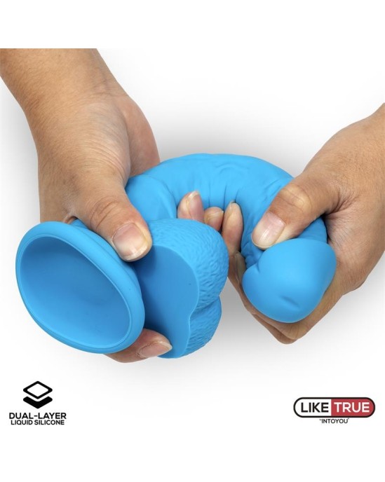 Liketrue Realistic Dildo Liquid Silicone Dual Layer 8 Blue