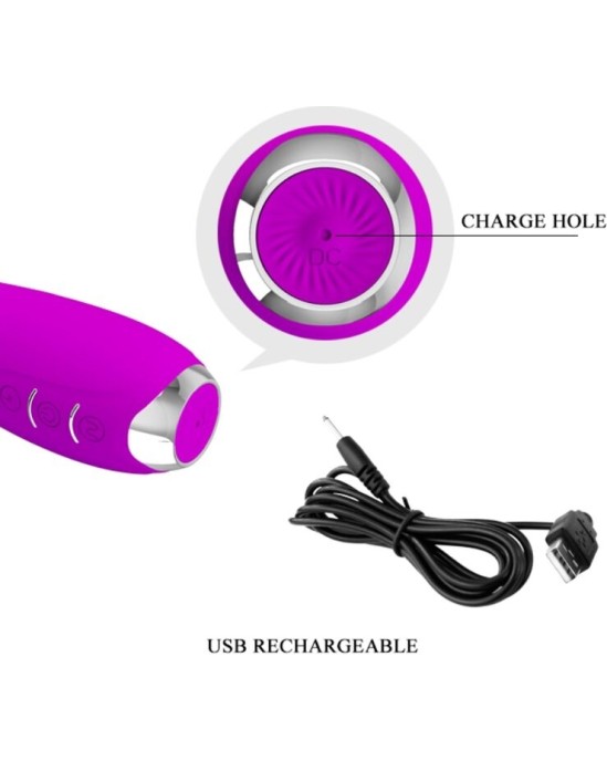 Pretty Love Flirtation PRETTY LOVE - HECTOR RECHARGEABLE ELECTROSHOCK VIBRATOR WATERPROOF PURPLE