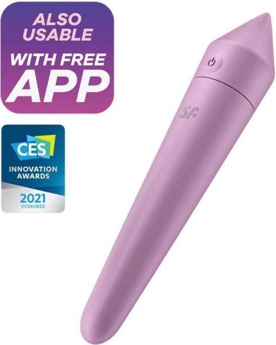 Satisfyer Ultra Power Bullet 8 vibrējošā lode ar APP ceriņu