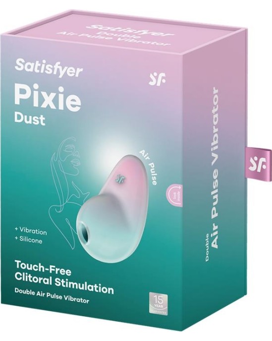 Satisfyer Pixie Dust Clitoris Sucker ar vibrācijas piparmētru/rozā krāsu