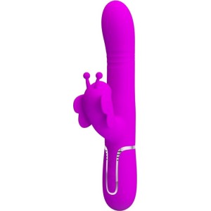 Pretty Love Flirtation PRETTY LOVE — DAUDZFUNKCIJAS ZAŠU VIBRATORS 4 IN 1 BUTTERFLY FUCHSIA