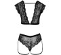 Cottelli Lingerie Top and Crotchless Briefs M