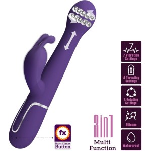 Pretty Love Flirtation PRETTY LOVE — DEJON RABBIT VIBRATOR 3 IN 1 DAUDZFUNKCIJAS PURPA