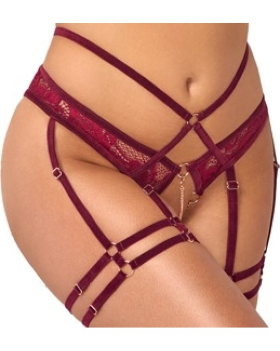 Abierta Fina Suspender Set red M