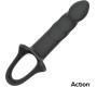 Action Strap-On with Hollow Dildo Premium Silicone Size S Black