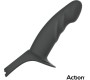 Action Strap-On with Hollow Dildo Premium Silicone Size S Black