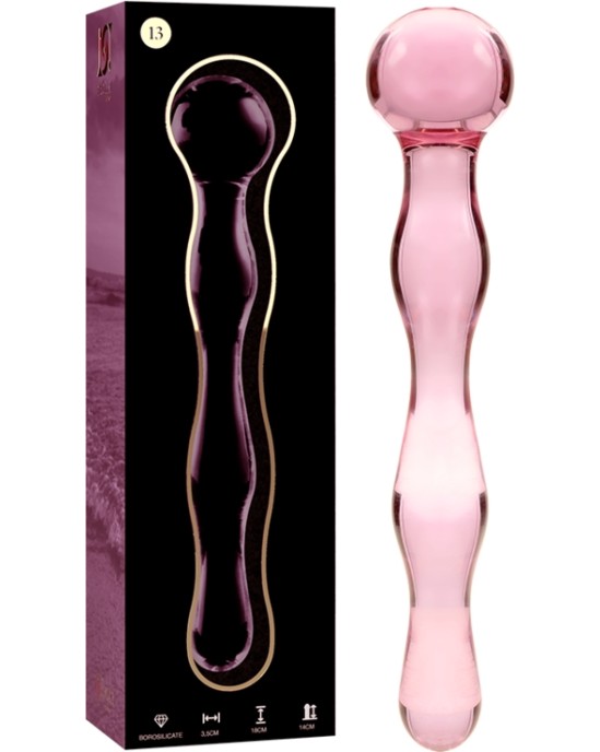 Nebula Series By Ibiza MODELIS 13 DILDO BOROSILIKĀTS STIKLS 18 X 3,5 CM ROZĀ