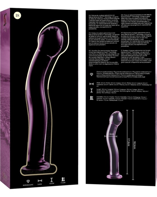 Nebula Series By Ibiza MODELIS 18 DILDO BOROSILIKĀTS STIKLS 18,5 X 3,5 CM ROZĀ