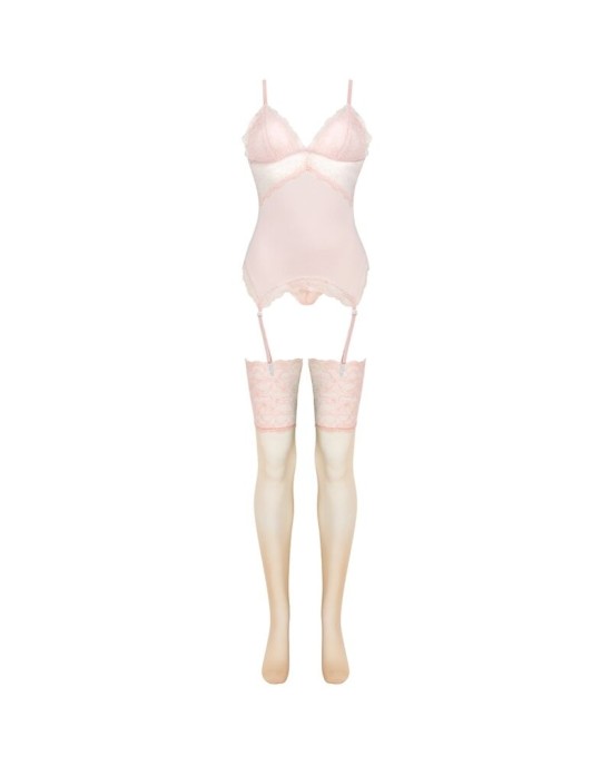 Livco Corsetti Sets LIVCO CORSETTI FASHION - PERSINNE PEACH SET CORSET + PANTY + STOCKINGS