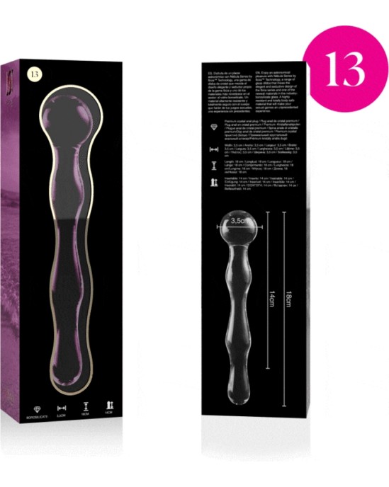 Nebula Series By Ibiza MODELIS 13 DILDO BOROSILIKĀTS STIKLS 18 X 3,5 CM ROZĀ