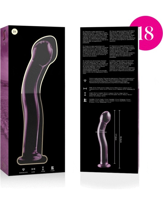 Nebula Series By Ibiza MODELIS 18 DILDO BOROSILIKĀTS STIKLS 18,5 X 3,5 CM ROZĀ