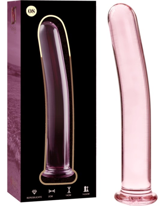 Nebula Series By Ibiza MODELIS 8 DILDO BOROSILIKĀTS STIKLS 14,5 X 2 CM ROZĀ