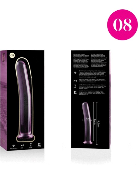 Nebula Series By Ibiza MODEL 8 DILDO BOROSILICATE GLASS 14.5 X 2 CM PINK