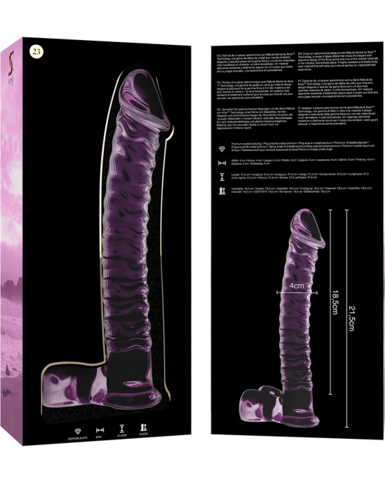 Nebula Series By Ibiza MODELIS 23 DILDO BOROSILIKĀTS STIKLS 21,5 X 4 CM ROZĀ