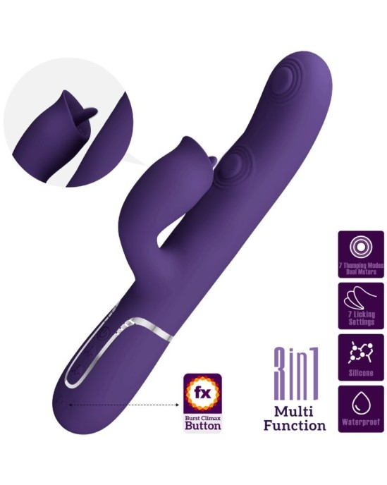 Pretty Love Flirtation PRETTY LOVE - RABBIT VIBRATOR WITH LICKING PURPLE