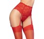 Chilirose Accesories CHILIROSE - CR 4718 GARTERBELT & STOCKINGS RED S