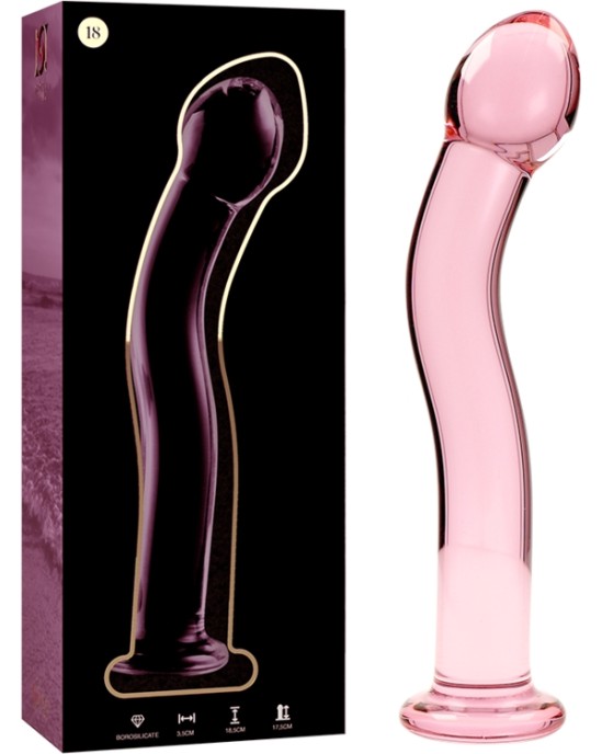 Nebula Series By Ibiza MODEL 18 DILDO BOROSILICATE GLASS 18.5 X 3.5 CM PINK