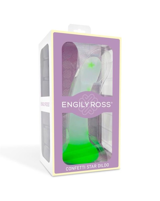 Dildox By Engily Ross Dildo que Brilla en la Oscuridad Confetti Star Silicona L quida 17 cm