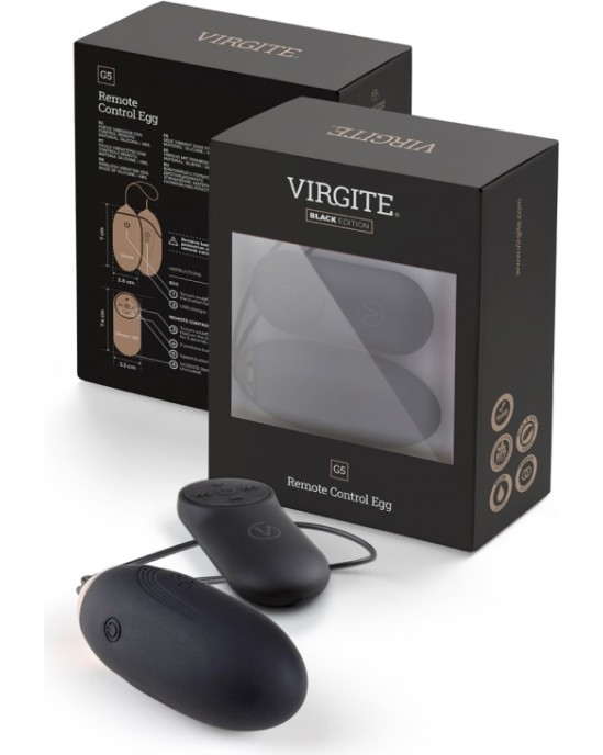 Virgite - Black Edition VIBRATORY EGG G5 UZLĀDĒJAMS BLACK EDITION