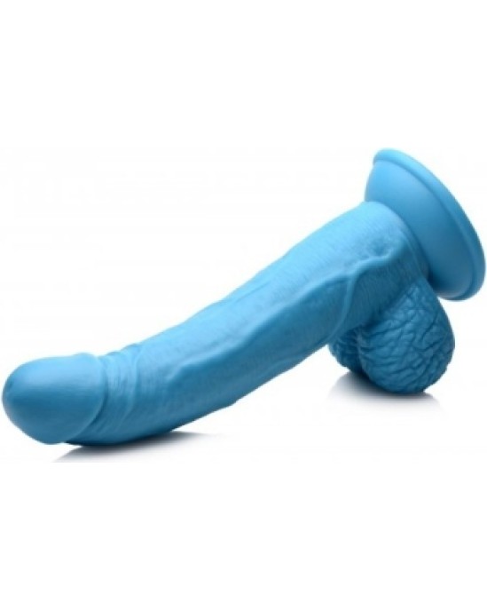 Xr - Pop Peckers REĀLISTS DILDO AR sēkliniekiem 19 CM ZILS