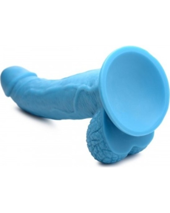 Xr - Pop Peckers REĀLISTS DILDO AR sēkliniekiem 19 CM ZILS