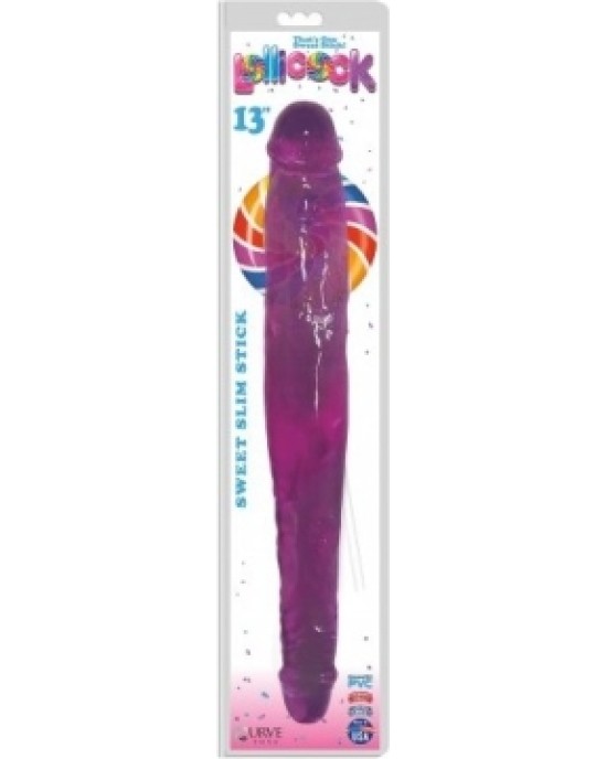 Xr - Lollicock DOUBLE DILDO SLIM STICK 33 CM PURPURA