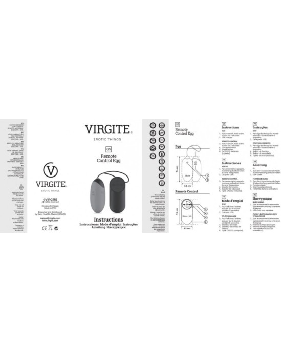 Virgite - Black Edition VIBRATORY EGG G5 UZLĀDĒJAMS BLACK EDITION