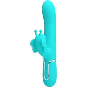 Pretty Love Flirtation PRETTY LOVE — DAUDZFUNKCIJAS RABIT VIBRATORS 4 IN 1 BUTTERFLY AQUA GREEN