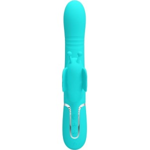 Pretty Love Flirtation PRETTY LOVE - MULTIFUNCTION RABBIT VIBRATOR 4 IN 1 BUTTERFLY AQUA GREEN