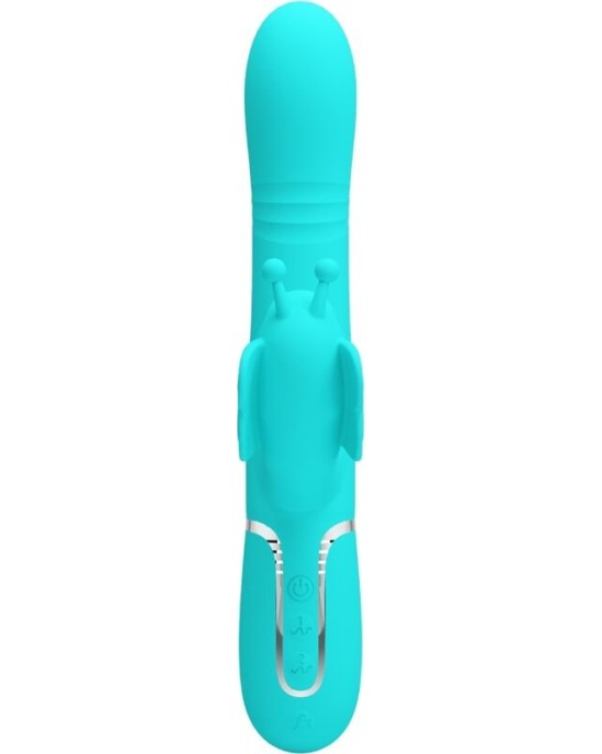 Pretty Love Flirtation PRETTY LOVE — DAUDZFUNKCIJAS RABIT VIBRATORS 4 IN 1 BUTTERFLY AQUA GREEN