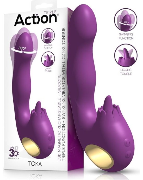 Action Toka Vibe with Swinging 360? and Stimulating Licking Tongue