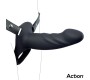 Action Strap-On ar Hollow Dildo Premium Silikona izmērs L melns