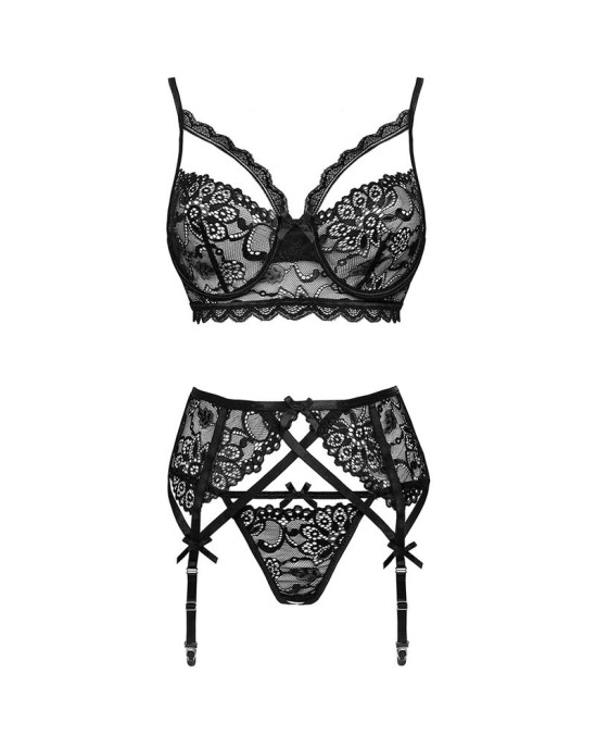 Livco Corsetti Sets LIVCO CORSETTI FASHION — MORIDAM LC 90552 BRA + PRIEKŠVIETES SIKSTA + BIKŠĶIS NEGRO