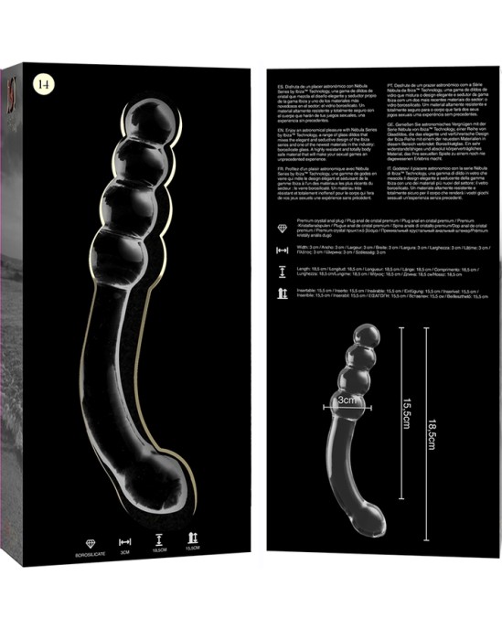 Nebula Series By Ibiza MODEL 14 DILDO BOROSILICATE GLASS 18.5 X 3 CM CLEAR