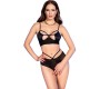 Chilirose Sets CHILIROSE - CR 4703 SET TWO PIECES CROTCHLESS BLACK S