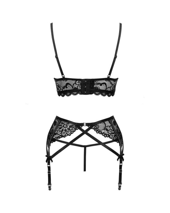 Livco Corsetti Sets LIVCO CORSETTI FASHION - MORIDAM LC 90552 Бюстгальтер + ПОДВЯЗКИ + ТРУСИКИ ЧЕРНЫЕ