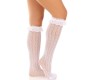 Leg Avenue Hosiery LEG AVENUE - KNEE-HIGH SOCKS WITH RUFFLES WHITE