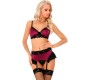 Livco Corsetti Sets LIVCO CORSETTI FASHION - NAHIR LC 20214 BRA + PANTY + GARTER BELT S/M